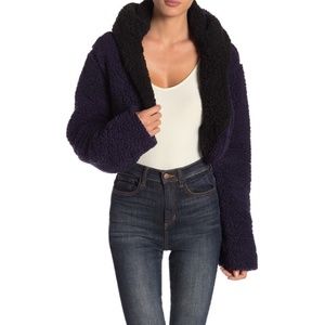 Unveil Shearling Fuzzy Reversible Teddy Hoodie